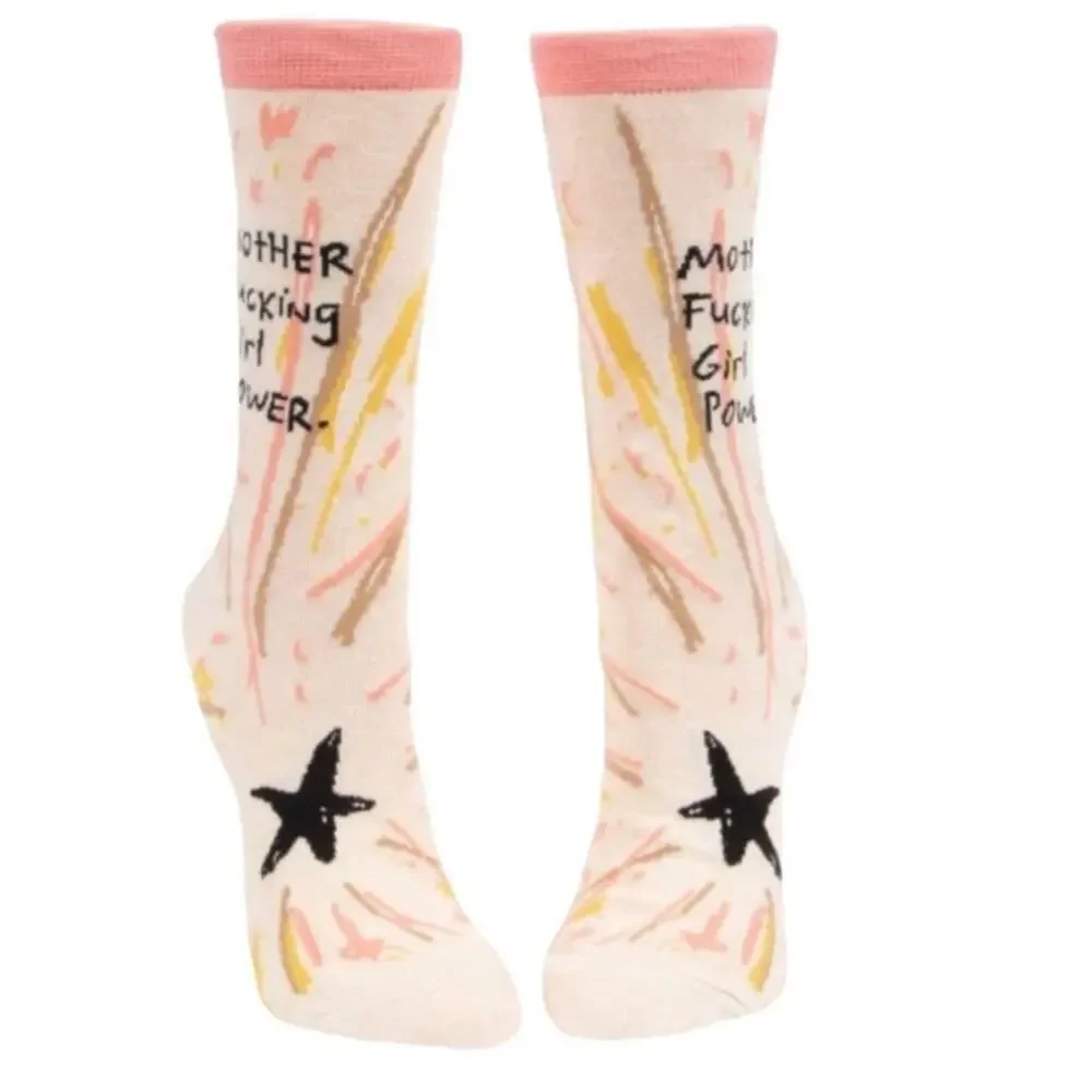 BLUE Q Women's Mother F***ing Girl Power Crew Socks NEW